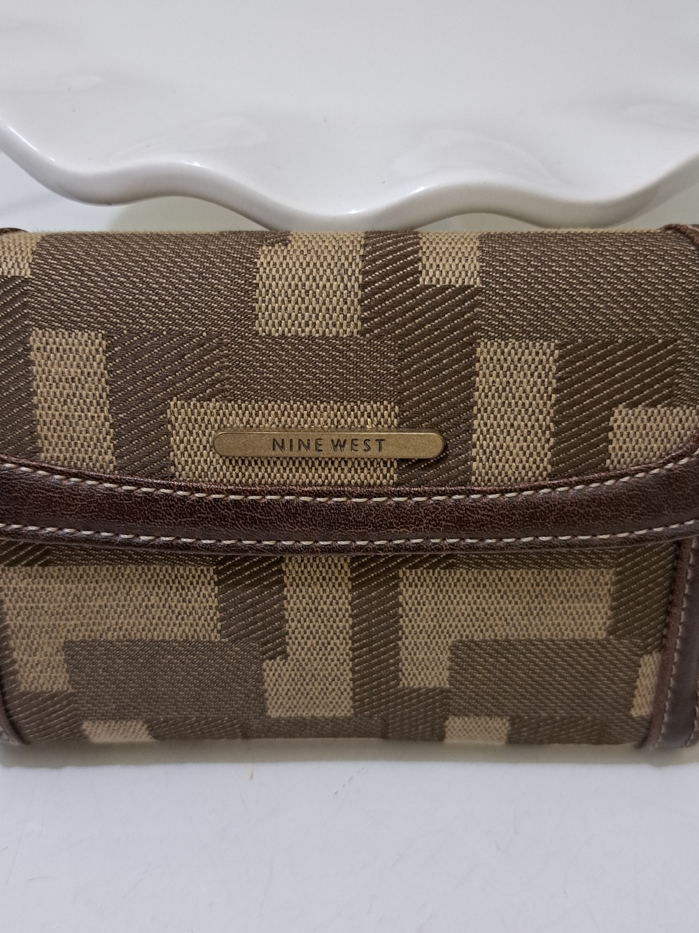 Nine West Brown and Tan Patterned Wallet